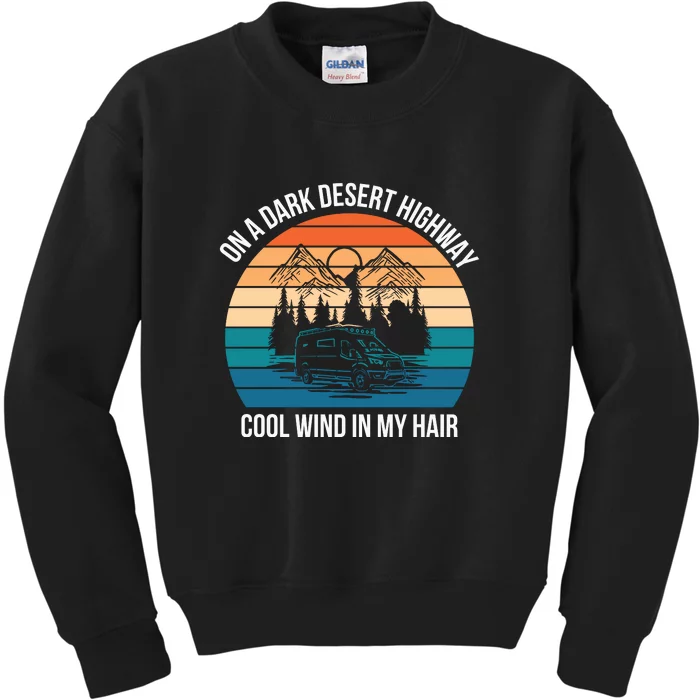 Retro Hiking Lover Cool Wind In My Hair RV Camping Kids Sweatshirt