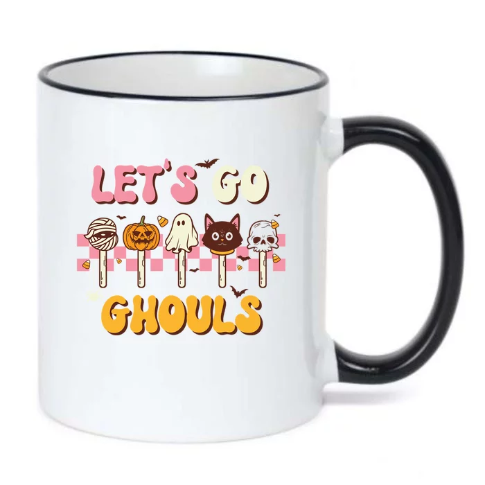 Retro Halloween Lets Go Ghouls Western Ghosts Disco Ball Gift Black Color Changing Mug