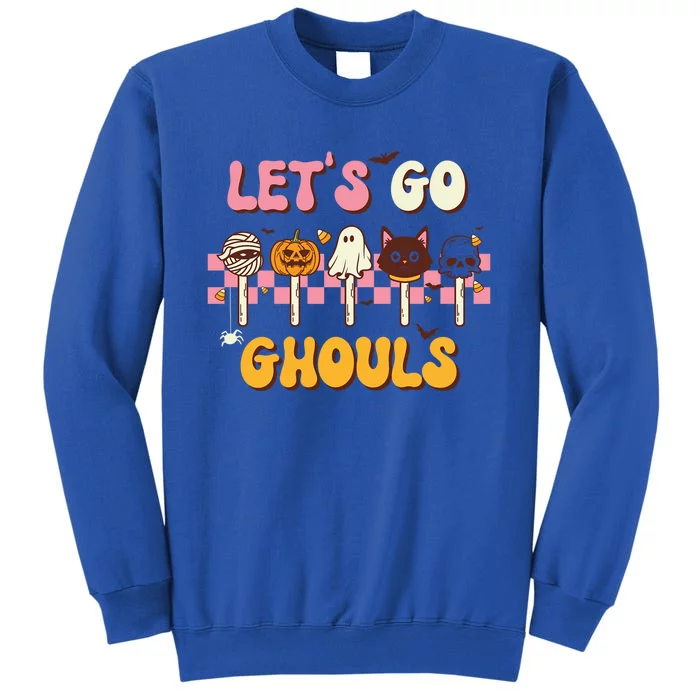 Retro Halloween Lets Go Ghouls Western Ghosts Disco Ball Gift Tall Sweatshirt