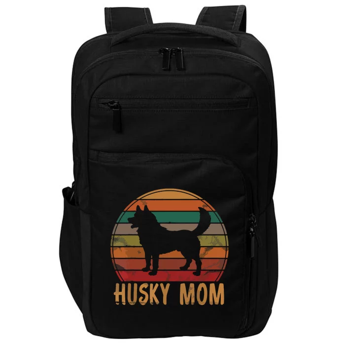 Retro Husky Mom Gift Dog Mother Pet Siberian Huskies Mama Impact Tech Backpack