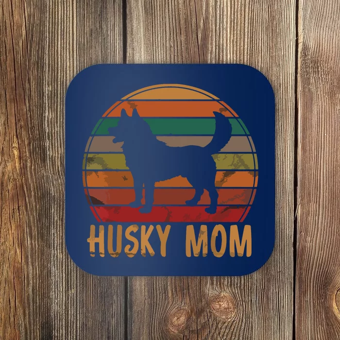 Retro Husky Mom Gift Dog Mother Pet Siberian Huskies Mama Coaster