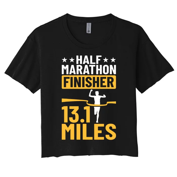 Running Half Marathon Finisher Half Marathoner Half Marathon Women's Crop Top Tee