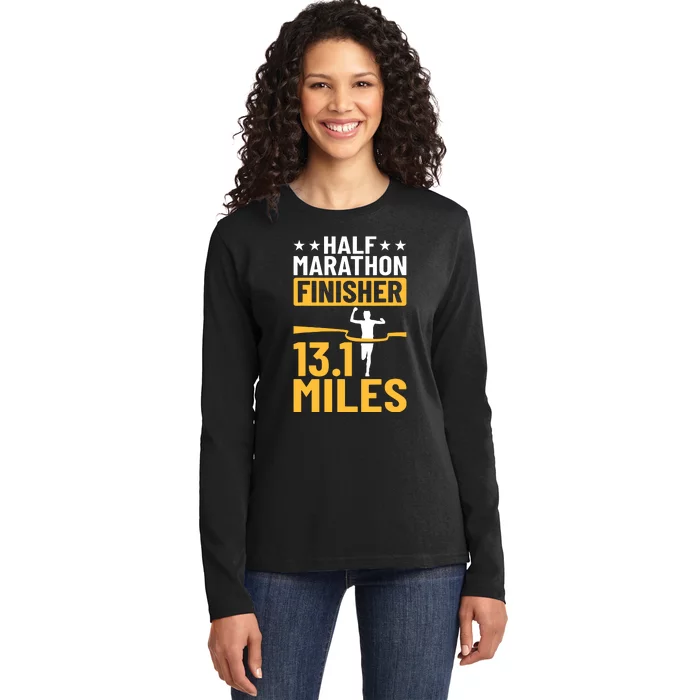 Running Half Marathon Finisher Half Marathoner Half Marathon Ladies Long Sleeve Shirt