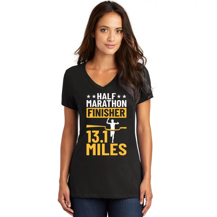 Running Half Marathon Finisher Half Marathoner Half Marathon Women's V-Neck T-Shirt