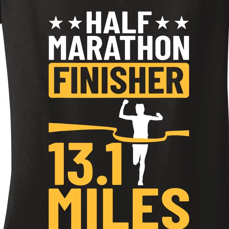 Running Half Marathon Finisher Half Marathoner Half Marathon Women's V-Neck T-Shirt