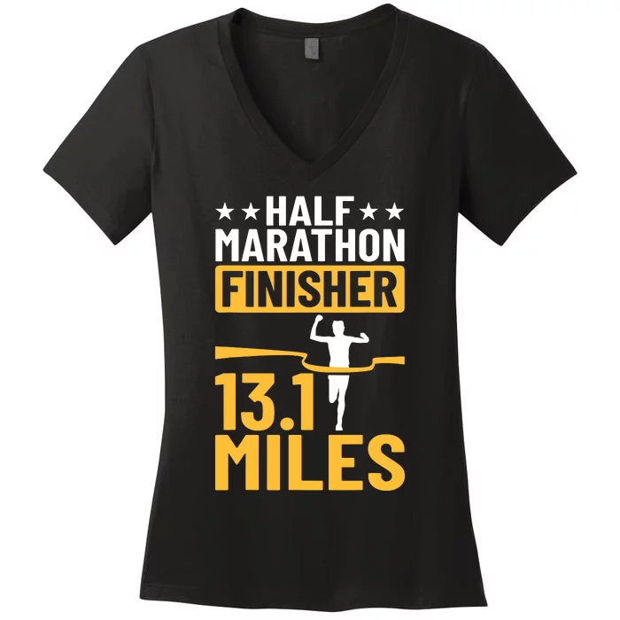 Running Half Marathon Finisher Half Marathoner Half Marathon Women's V-Neck T-Shirt