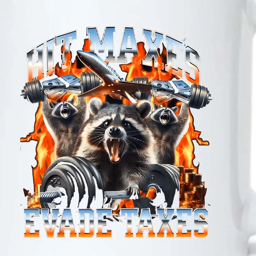 Raccoon Hit Maxes Evade Taxes Black Color Changing Mug