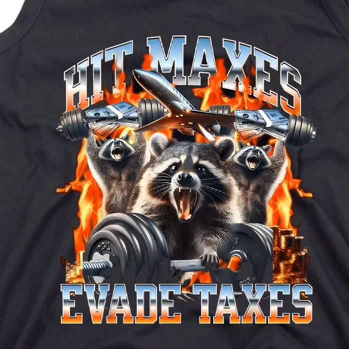 Raccoon Hit Maxes Evade Taxes Tank Top