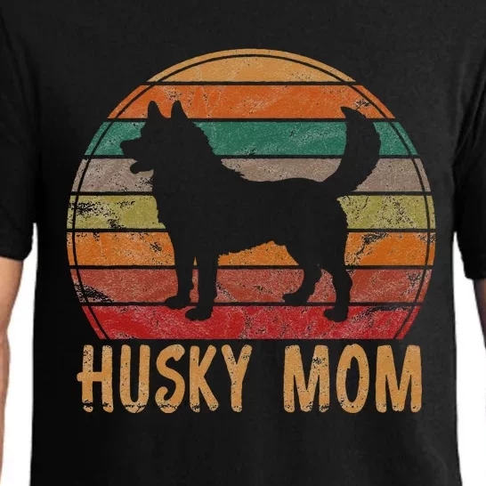 Retro Husky Mom Gift Dog Mother Pet Siberian Huskies Mama Pajama Set