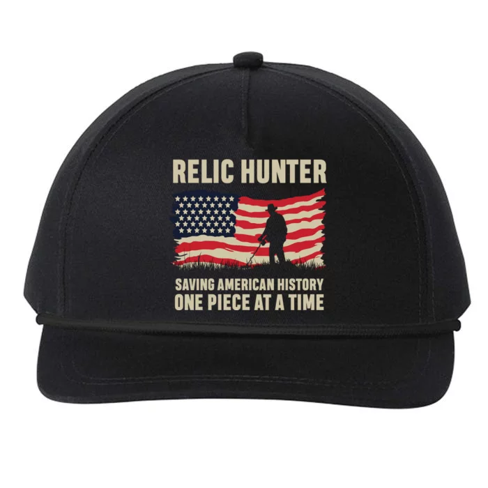 Relic Hunter Metal Detector Treasure Hunting US Flag Snapback Five-Panel Rope Hat