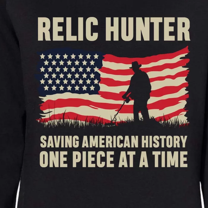 Relic Hunter Metal Detector Treasure Hunting US Flag Womens California Wash Sweatshirt