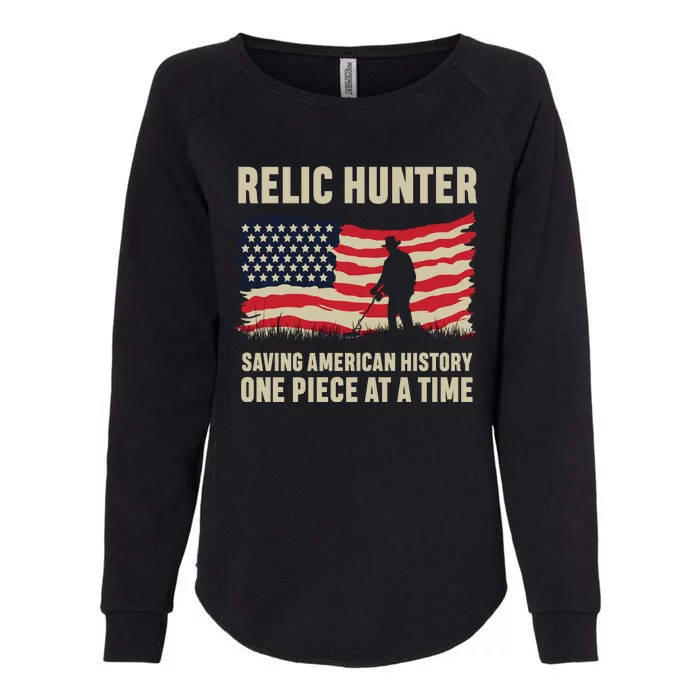 Relic Hunter Metal Detector Treasure Hunting US Flag Womens California Wash Sweatshirt