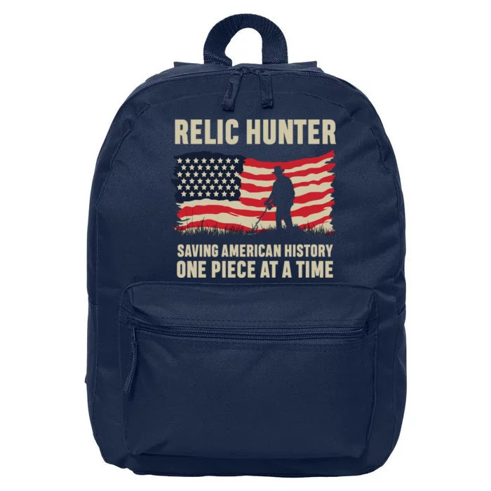 Relic Hunter Metal Detector Treasure Hunting US Flag 16 in Basic Backpack