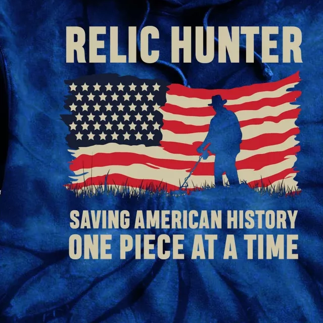 Relic Hunter Metal Detector Treasure Hunting US Flag Tie Dye Hoodie