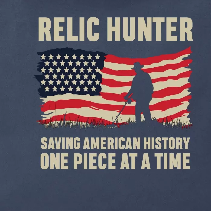 Relic Hunter Metal Detector Treasure Hunting US Flag Zip Tote Bag