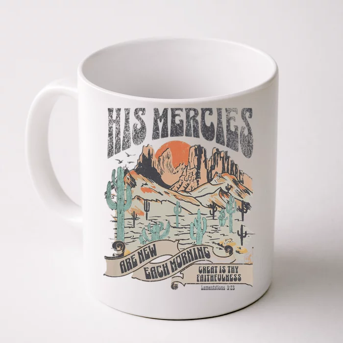 Retro His Mercies Are New Every Morning Bible Christian Front & Back Coffee Mug