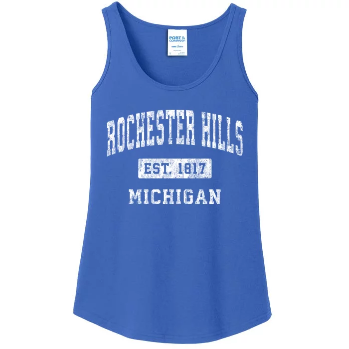 Rochester Hills Michigan Mi Vintage Established Sports Ladies Essential Tank