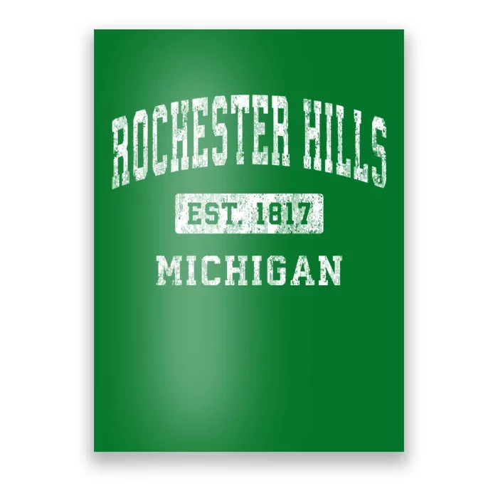 Rochester Hills Michigan Mi Vintage Established Sports Poster