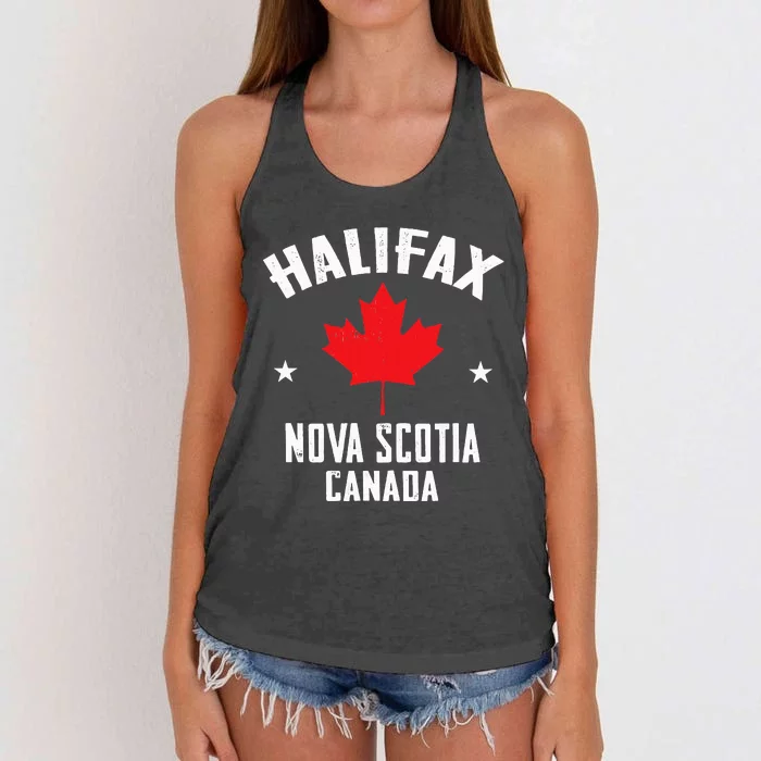 retro Halifax nova scotia canada flag Women's Knotted Racerback Tank