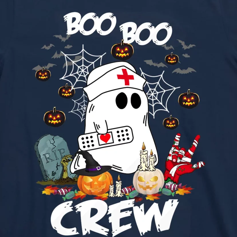 Retro Halloween Nursing RN Boo Boo Crew Ghost Nurse T-Shirt