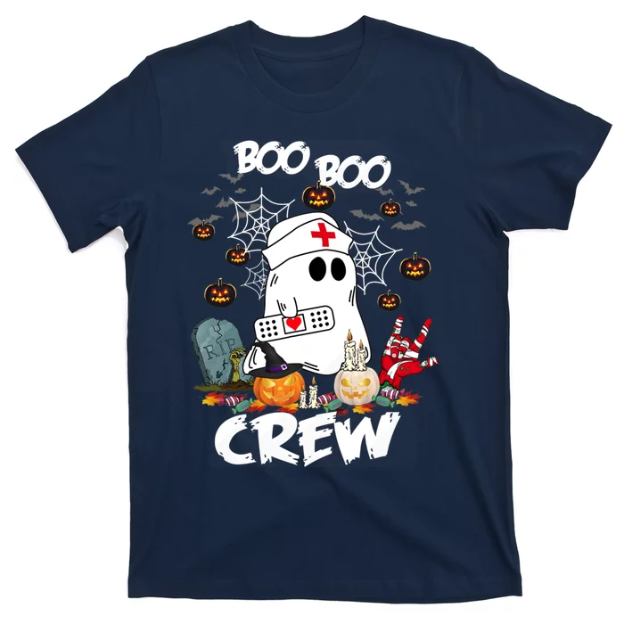 Retro Halloween Nursing RN Boo Boo Crew Ghost Nurse T-Shirt