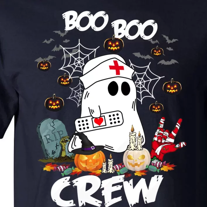 Retro Halloween Nursing RN Boo Boo Crew Ghost Nurse Tall T-Shirt