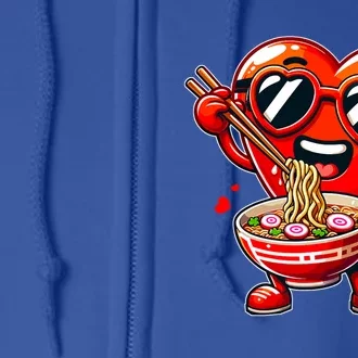 Ramen Heart Noodles Cute ValentineS Day Full Zip Hoodie