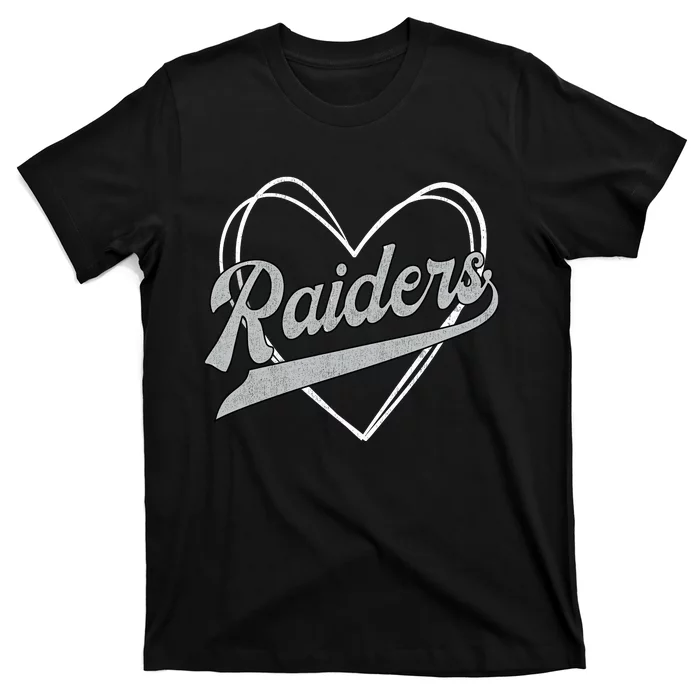 Raiders Heart Name Vintage Retro Gift Boy Girl T-Shirt