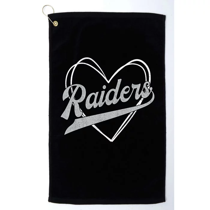 Raiders Heart Name Vintage Retro Gift Boy Girl Platinum Collection Golf Towel