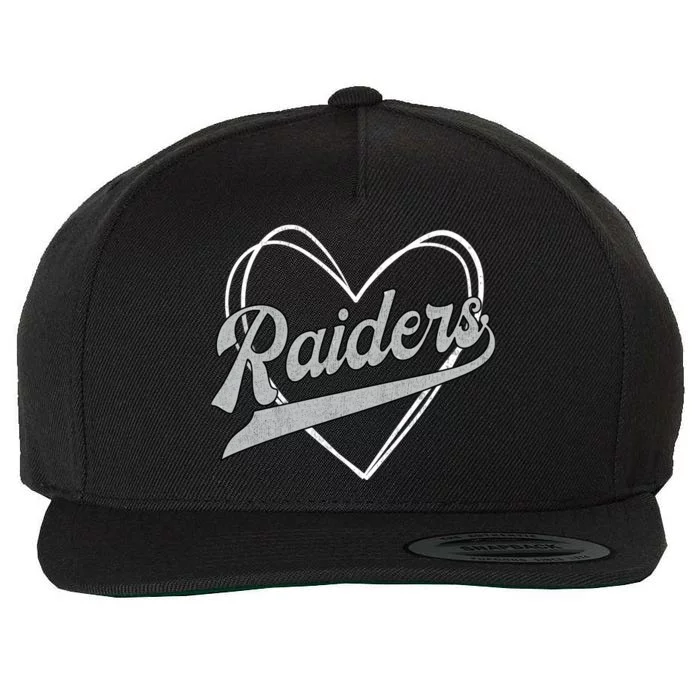 Raiders Heart Name Vintage Retro Gift Boy Girl Wool Snapback Cap