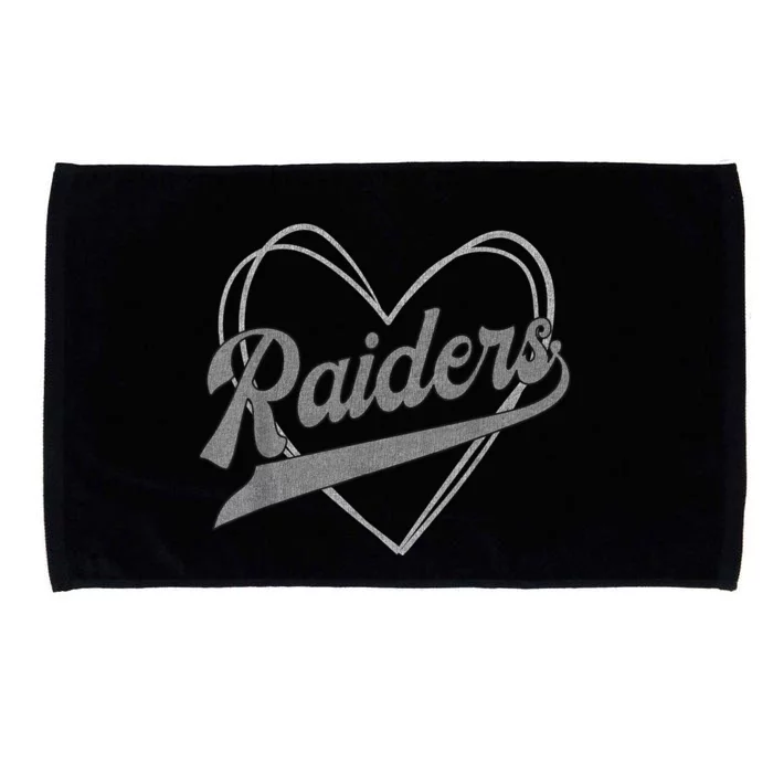 Raiders Heart Name Vintage Retro Gift Microfiber Hand Towel