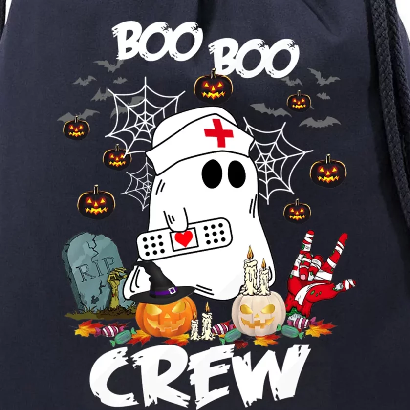 Retro Halloween Nursing RN Boo Boo Crew Ghost Nurse Drawstring Bag