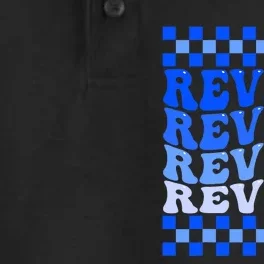 Reveur House Of Dreamers Blue Retro Groovy Social Reveur Dry Zone Grid Performance Polo