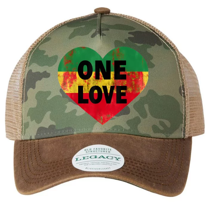 Reggae Heart One Love Rasta Reggae Music Rastafarian Jamaica Legacy Tie Dye Trucker Hat