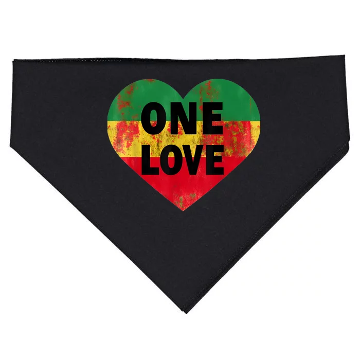 Reggae Heart One Love Rasta Reggae Music Rastafarian Jamaica USA-Made Doggie Bandana