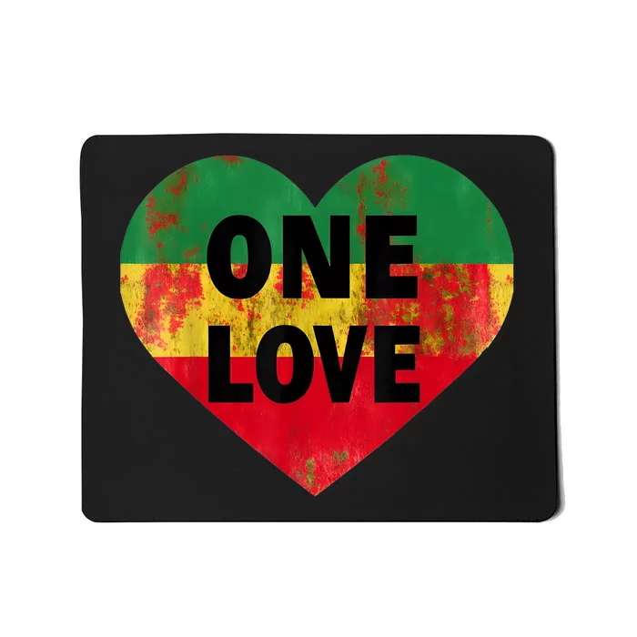 Reggae Heart One Love Rasta Reggae Music Rastafarian Jamaica Mousepad