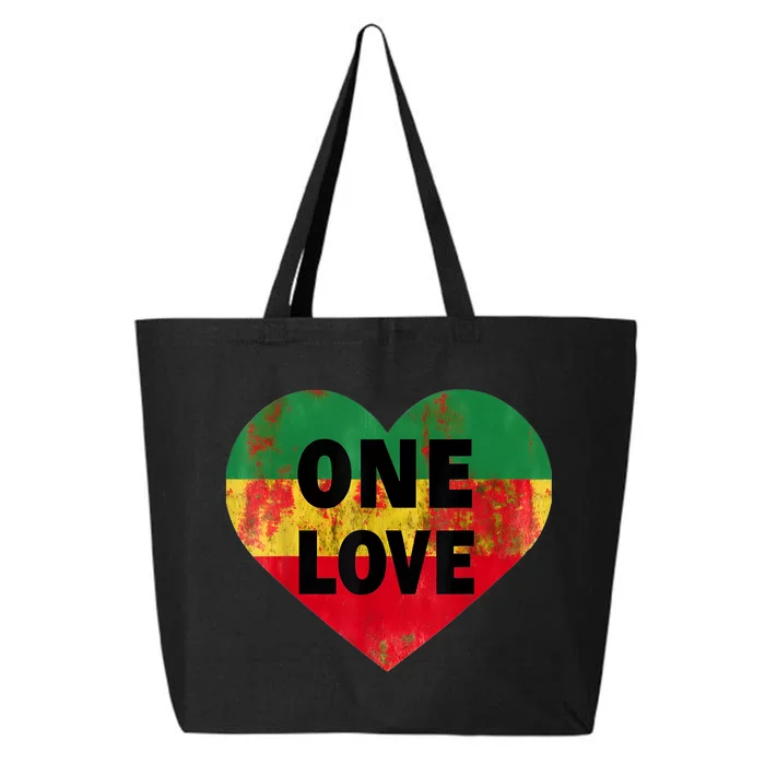 Reggae Heart One Love Rasta Reggae Music Rastafarian Jamaica 25L Jumbo Tote