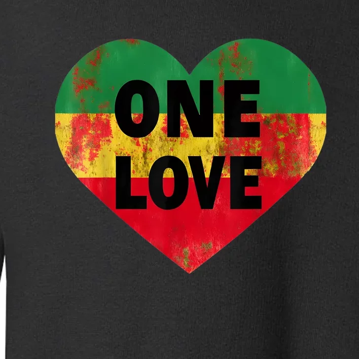 Reggae Heart One Love Rasta Reggae Music Rastafarian Jamaica Toddler Sweatshirt