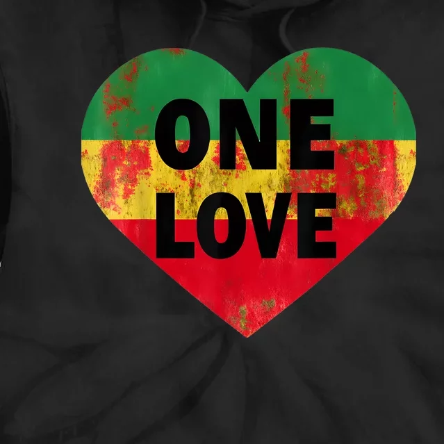 Reggae Heart One Love Rasta Reggae Music Rastafarian Jamaica Tie Dye Hoodie