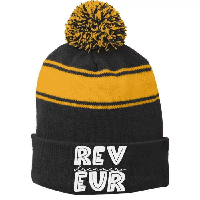 Reveur House Of Dreamers Rca Houses Dreamer School Spirit Stripe Pom Pom Beanie