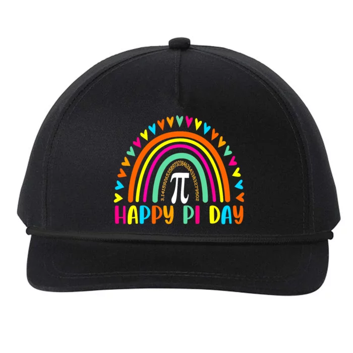 Rainbow Happy Pi Day Math For Teacher Snapback Five-Panel Rope Hat