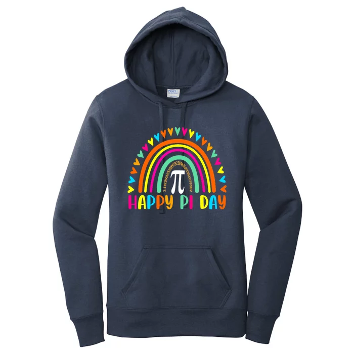 Rainbow Happy Pi Day Math For Teacher Women's Pullover Hoodie