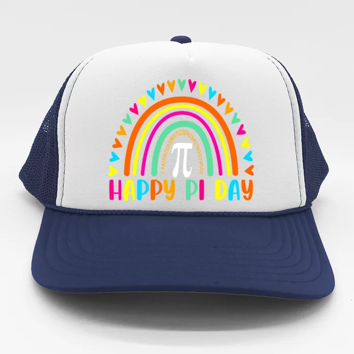 Rainbow Happy Pi Day Math For Teacher Trucker Hat