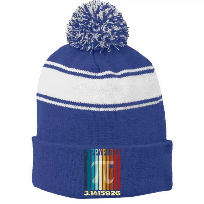 Retro Happy Pi Day Deals T Cute Gift Stripe Pom Pom Beanie