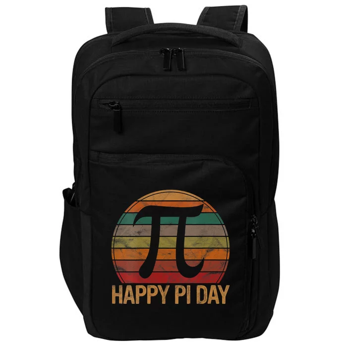 Retro Happy Pi Day Sunset Gift Math Teacher Geek Pi Day Impact Tech Backpack