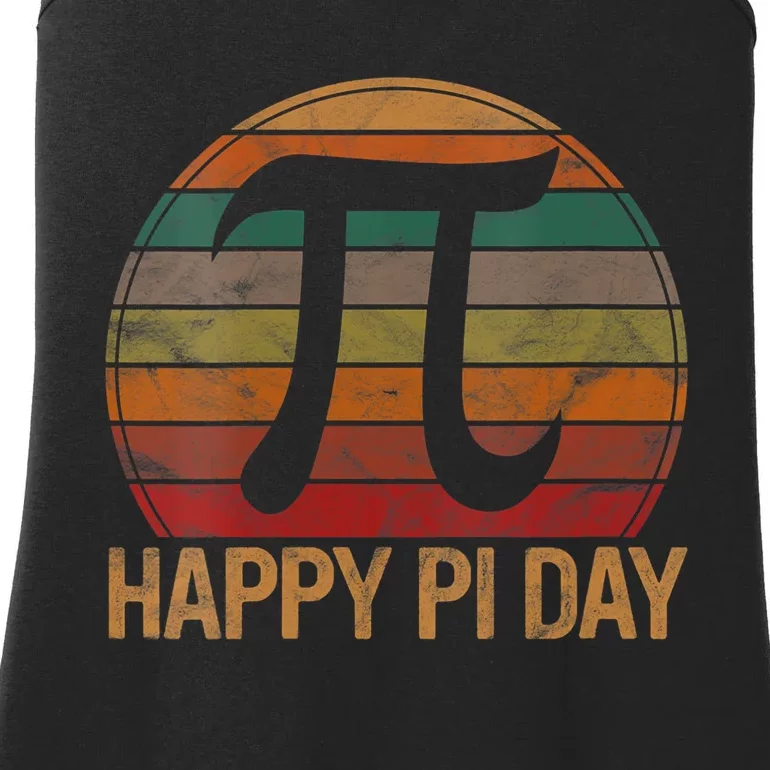 Retro Happy Pi Day Sunset Gift Math Teacher Geek Pi Day Ladies Essential Tank