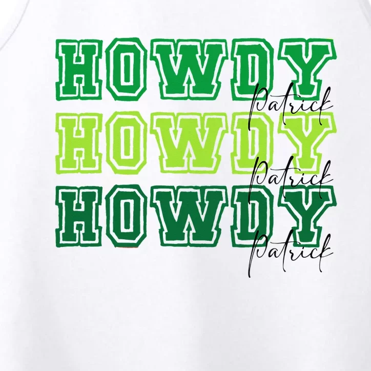 Retro Howdy Patrick Western Lucky Vibes Irish Holiday Performance Tank