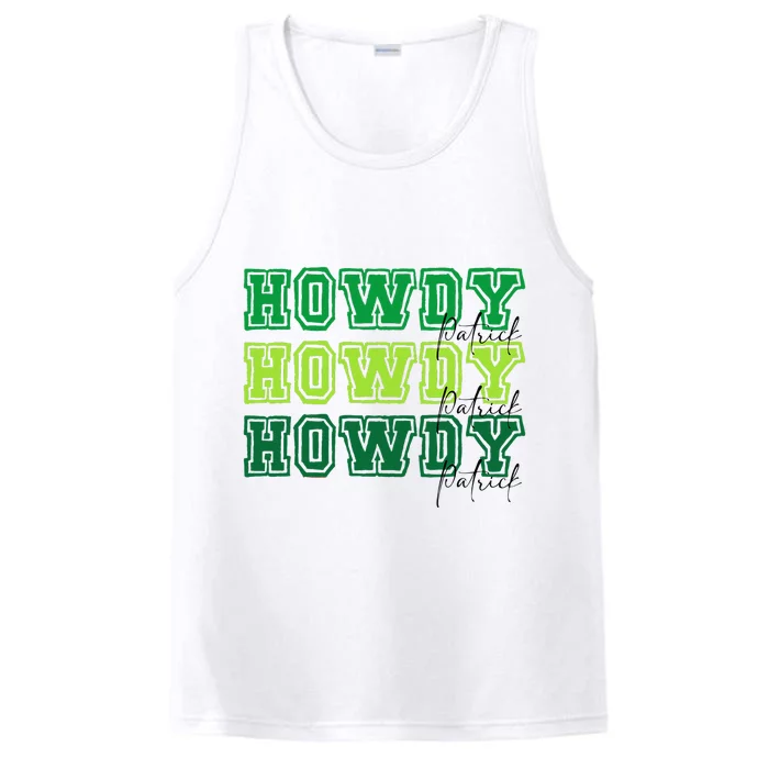 Retro Howdy Patrick Western Lucky Vibes Irish Holiday Performance Tank