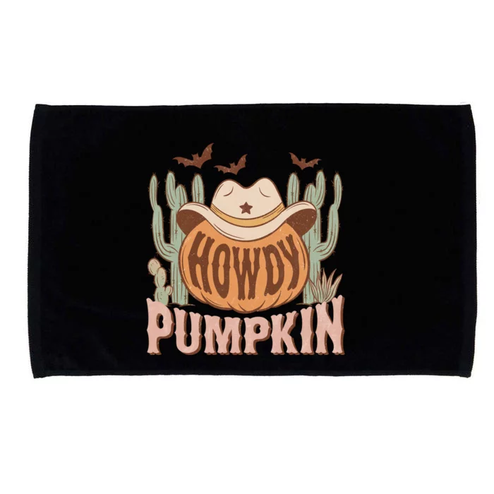 Retro Howdy Pumpkin Rodeo Western Fall Southern Halloween Gift Microfiber Hand Towel