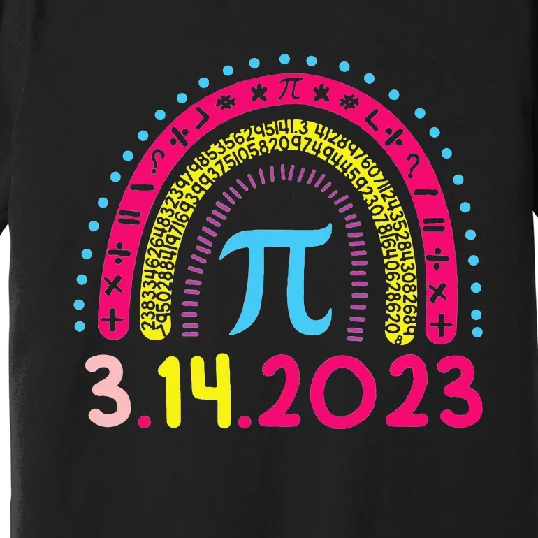 Rainbow Happy Pi Day Math Teacher Pi Day Premium T-Shirt